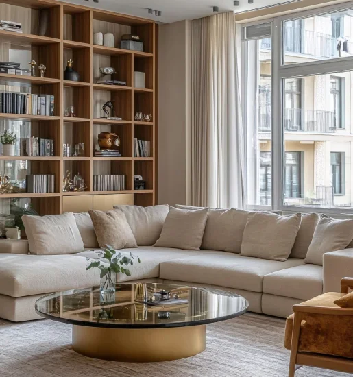 salon sur mesure avec canapé d'angle à La Chapelle la Reine près de Fontainebleau en Seine-et-Marne 77