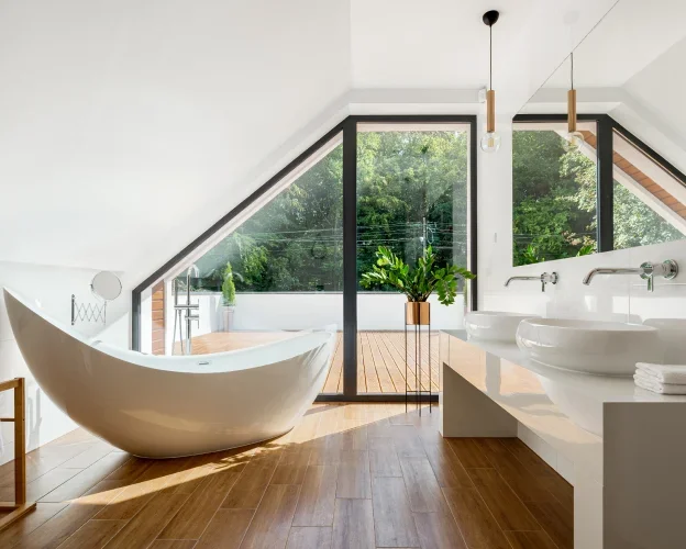 salle de bain avec baignoire à La Chapelle la Reine près de Fontainebleau en Seine-et-Marne 77
